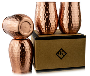 Kosdeg - Copper Cups - Set of 4 - 16 Oz/ 473ml