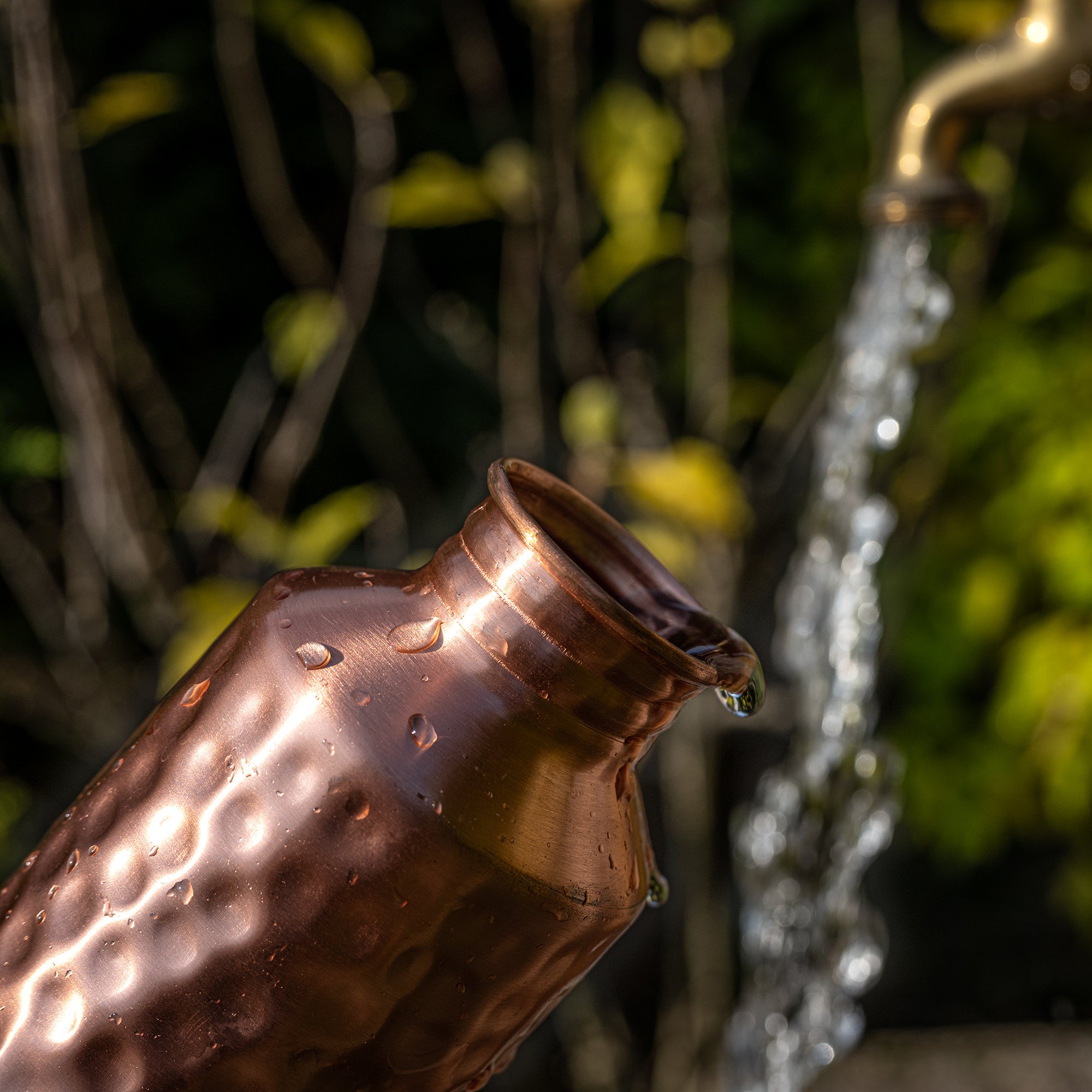 Kosdeg - Copper Water Bottle - Vintage Modern Hammered - 17 Oz/ 500ml