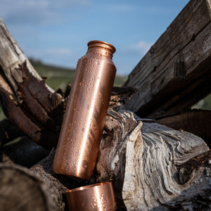 Kosdeg - Copper Water Bottle - Vintage Modern Smooth - 17 Oz/500ml