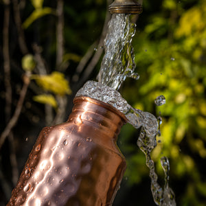 Kosdeg - Copper Water Bottle - Vintage Modern Hammered - 34 Oz/ 1L