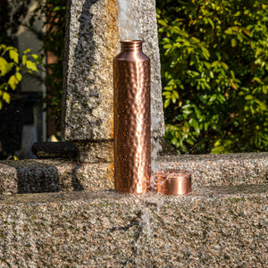 Kosdeg - Copper Water Bottle - Vintage Modern Hammered - 34 Oz/ 1L