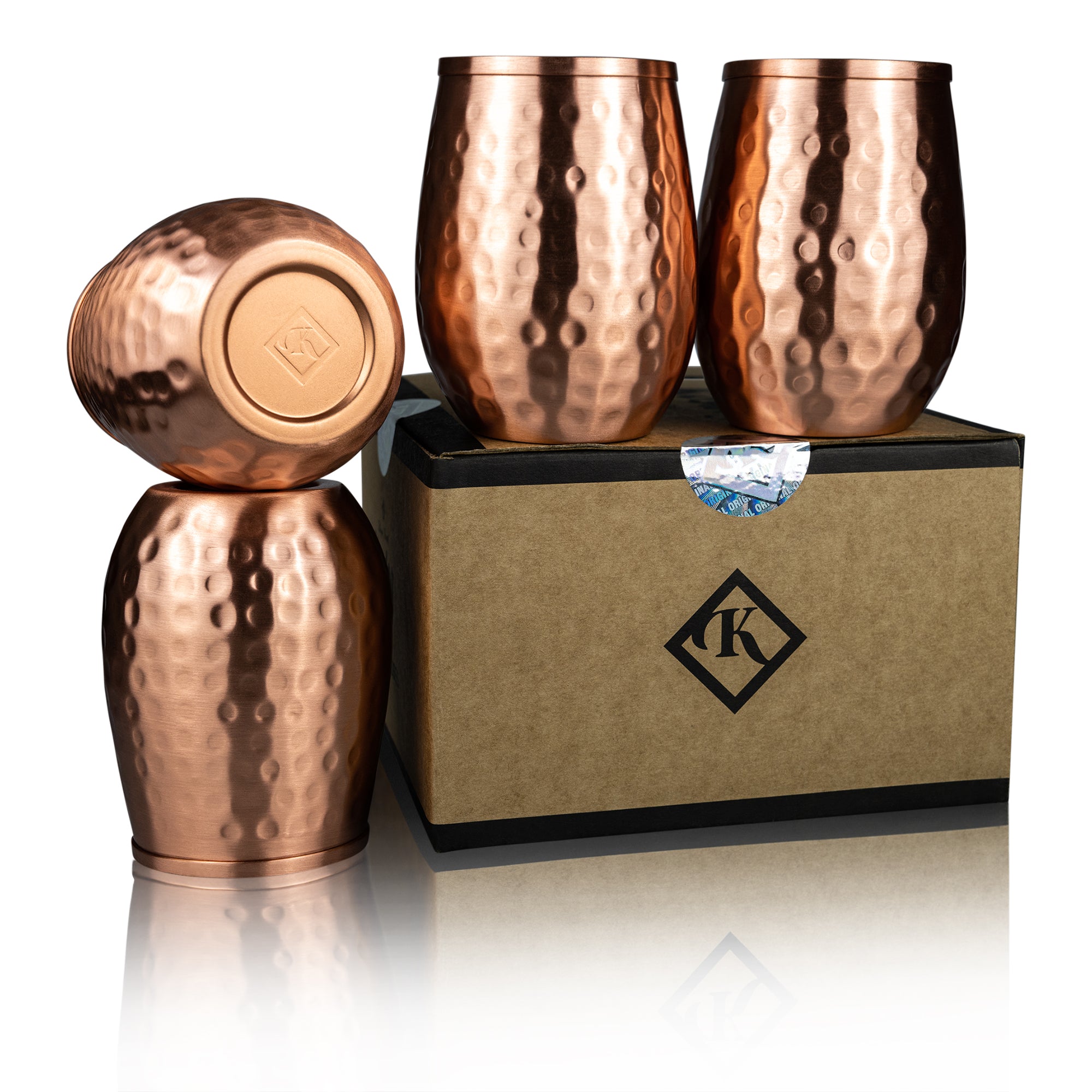 Tumbler Smooth: 14oz Copper Tumblers Set of 4 by Copper Mug Co.